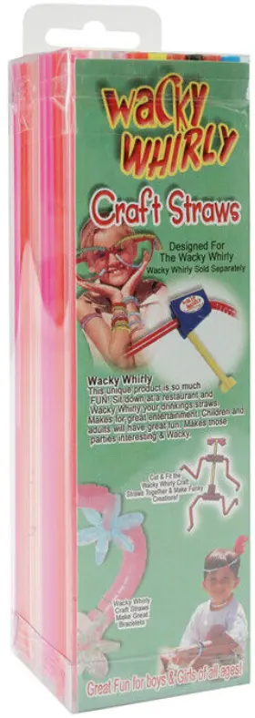 Str03 Pepperell Wacky Whirly Craft Straw 7.75 Inch 100/pkg-assorted Colors