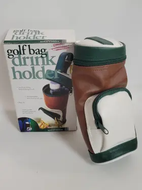 Perfect Solutions 021276418757 Insulated Golf Bag Shaped Zippered Drink Holder By Clip
