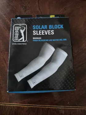 Pga Tour 084971282979 Solar Block Sleeves Golf Black Unisex Size M/l New Pack Of 2