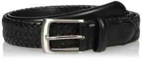 Pg86000 Pga Tour Mens Leather Stretch Braid Belt Medium Black