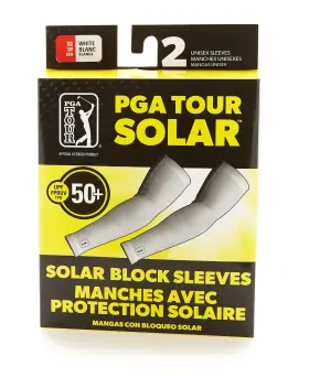 Pvaf90h6 Pga Tour Solar Block Golf Sleeves 2 Count Bright White Medium/large