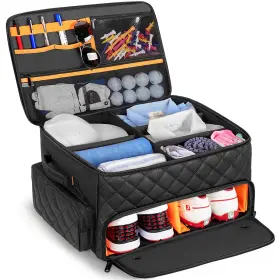 Capg031 Pgmoon 2 Layer Golf Trunk Organizer Car Storage With Individual Vent