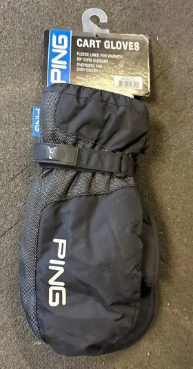 32114-03 Ping Black One Size Fits Most Winter Cart Mittens Gloves Fleece Lined
