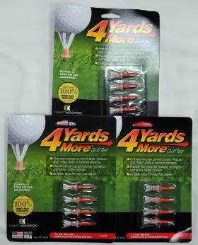 11925 Pitchfix 724680455966 4 Yards More Golf Tees 1 3/4 Inch - Red 3 Packs Of