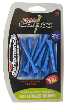 Evcm31430b Pride Golf Tee Performance 3-1/4 Inch Matte Finish Tees 30 Count Blue
