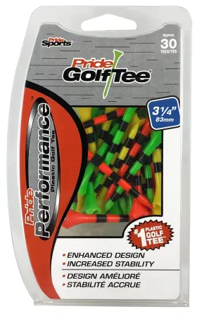 Evs3143044 Pride Golf Tee Performance 3-1/4 Inch Striped 30 Count Fruit Mix