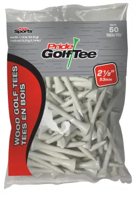 Pg2185075 Pride Golf Tee Unisex Adult 50 Count Bag Tees White 2.125