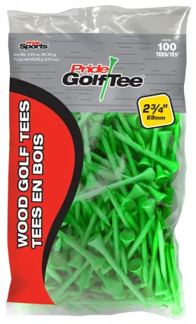 Pg2410011 Pride Golf Tee 2-3/4 Inch Deluxe 100 Count Bag Citrus Green