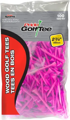 Pg2410013 Pride Golf Tee 2-3/4 Inch Deluxe 100 Count Bag Citrus Pink