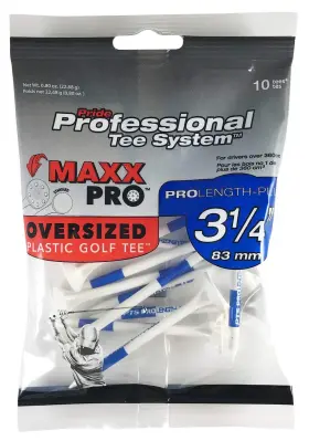 Mp31410 Pride 3-1/4 Inch Maxxpro Oversized Plastic Golf Tee 10 Ct White
