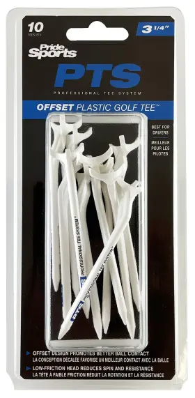 Of31410 Pride Professional Tee System Pts Offset Plastic Golf - 10 Count 3 1/4 Inch Designed White