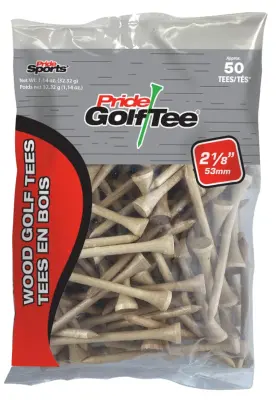 Pg2185053 Pridesports Pride Golf Tee Unisex Adult 50 Count Bag Tees Natural 2.125