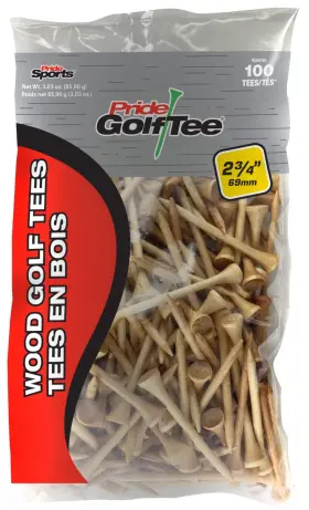 Pg2410053 Pridesports Pride Golf Tee 2-3/4 Inch Deluxe 100 Count Natural