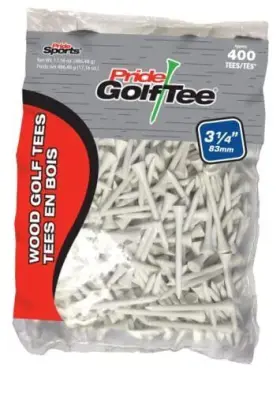 Pg3440075 Pridesports 3-1/4 Inch Deluxe Tee 400 Count White