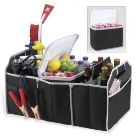 Primetrendz Primetrendz-2in1-orgcooler 2 In 1 Collapsible Trunk Organizer With Cooler Set Black
