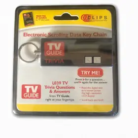 1039 Q Clips 021276743057 Tv Guide Electronic Scrolling Data Keychain Trivia Questions And Answers
