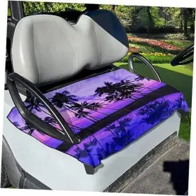 Ziacz47-24971 Quanzhou Zhengyu Digital Technology Co. Ltd Print Golf Cart Accessories Seat Covers For 2 Beach Palm Tree Purple