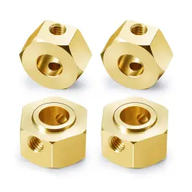 Axi05000 Qupa Am Store M008826 4pcs Brass Wheel Hub Hex Adapter 9.5mm 2mm For 1/6 Axial Scx6 Rc C