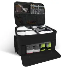 Renvid 798239089995 Golf Trunk Organizer 2 Layer Car Storage Case For Golfers With Separate Ven