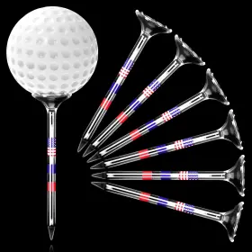 Rionaty 926725709742 100 Pack Golf Tees 3 1/4ftft Plastic Unbreakable American Flag T