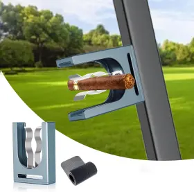 Rjhvs 716597729391 Universal Magnetic Cigar Holder Golf Cart Adjustable Aluminum Clip 30-60 Ring