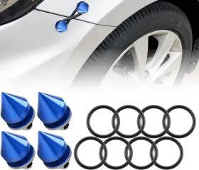 Rolling Gears 715854290070 Jdm Bumper Quick Release Front Rear Fasteners Spike 4 Piece Blue 8 X