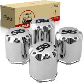 Roykaw 313035045077 Golf Cart Wheel Hub Cap Covers Compatible With Ezgo Club Car Yamaha - 4