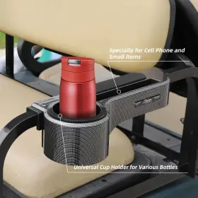 Roykaw 629721746518 Golf Cart Armrest Upgrade Phone Holder With Cup Rear Seat Arm Rests
