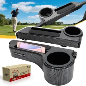 Rg-0411 Roykaw Golf Cart Armrest With Cup Holder No Drilling Rear Seat Carbon Fiber
