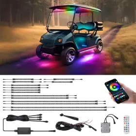 Roy-0441tg Roykaw Golf Cart Underglow Led Strip Lights Accent Neon Lighting Kit With Canopy