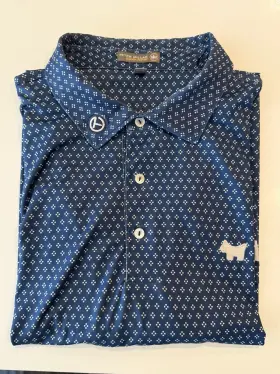 Mf17ek21s Scotty Cameron / Peter Millar Gallery Circle T Navy Blue Polka Dot Dog Polo Summer Comfort Xxl