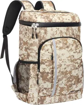 Seehonor 745844611820 Insulated Cooler Backpack Leakproof Soft 45 Cans Camouflage