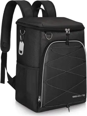 Seehonor 745844611882 Insulated Cooler Backpack Leakproof Soft Bag Large Black
