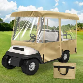 Qpl-028-brb-us3 Shantra Golf Cart Enclosure Cover For 4 Passengers Brown