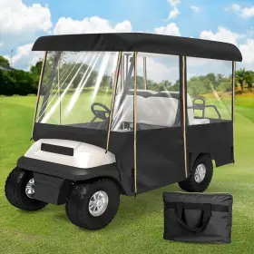 Qpl-030-blb-us3 Shantra Golf Cart Enclosure Cover For 4 Passengers Black