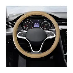 Shmzk-4157ls Shmzk 15 Inch Leather Steering Wheel Cover Breathable Anti-slip Beige