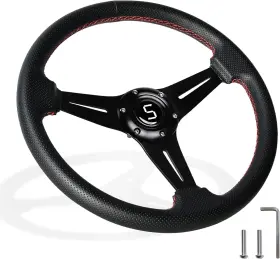 Shu-ran 745526400186 Steering Wheel Fit Club Car Ezgo Yamaha 13.7 Inch /350mm Universal Golf Cart Steerin