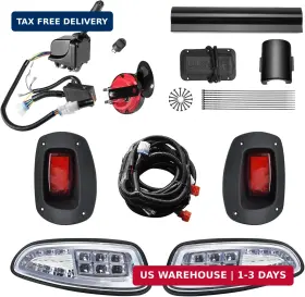 Shu-ran 774182117299 Led Deluxe Golf Cart Headlight Tail Light Fit For Ezgo Rxv 2008-2015 Gas And Elect