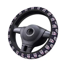 Carusefash7926987 Sihanjiang-design Car Steering Wheel Cover Universal 15 Inch Sugar Skull Floral