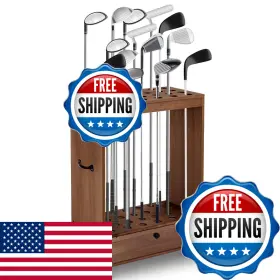 B0flqgp6yr Silipull 27 Hole Golf Club Stand Holder Wooden Organizer Putter