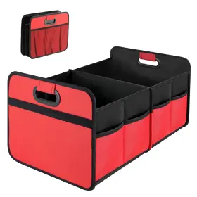 Simple Deluxe 198401013184 Car Trunk Organizer 2 Compartments Collapsible 1 Pack Red New