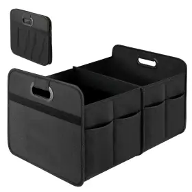 Simple Deluxe 840166265086 Car Trunk Organizer 2 Compartments Collapsible 1 Pack Black