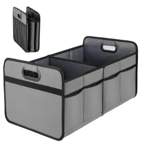 Simple Deluxe 840166289464 Car Trunk Organizer For Suv Collapsible 2 1 Pack Grey