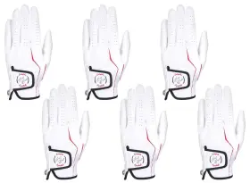 Simple Symbol 537360386681 Mens Golf Glove Six Pack Left Hand Right White Microfiber Small/medium/