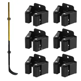 1087062 Sinbana Wall Mount Hockey Stick Holder Hooks Stainless Steel Organizer Rack 6 Pack