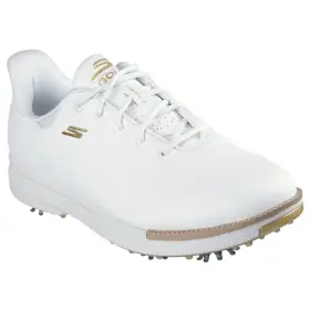 123001 Skechers Womens Jasmine Waterproof Golf Shoe Sneaker 8 White/gold