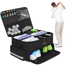 Skureay 762283830919 Golf Trunk Car Locker Organizer Multi Compartments 2 Layer Storag