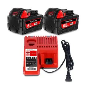 Sk-m1218mb6-2 Skyon 2 Pack 18v 6.5ah 48-11-1850 Battery And Charger Kit Compatible With Mil