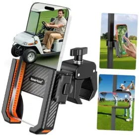 Ph-s11 Smerkod Golf Cart Phone Holder Mount - 3s Clip Install 1s Lock And Black Orange