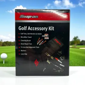Ssx22p121 Snap-on Golf Accessory Kit Tees Towel Brush Divot Tool Ball Markers Bag New